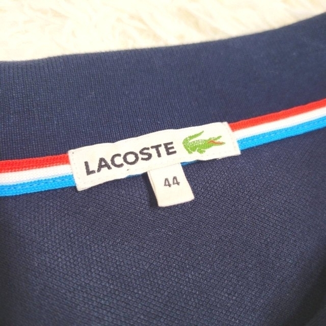 LACOSTE(ラコステ)のLACOSTE ラコステ トリコロール ロゴ ポロワンピース 大きめ 44 XL レディースのワンピース(ミニワンピース)の商品写真