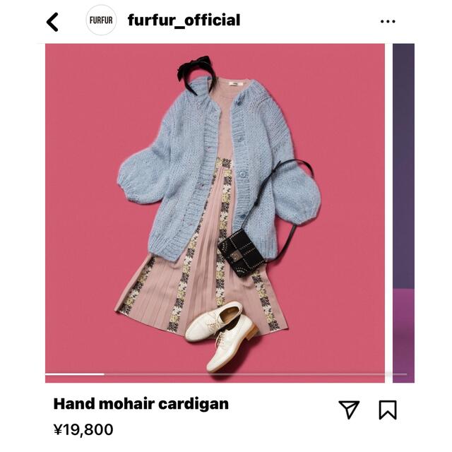 [半額]furfur(ファーファー)/hand mohair cardigan 1