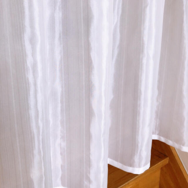 室内見えにくい 透けにくいボイルレースカフェカーテン 140×82 インテリア/住まい/日用品のカーテン/ブラインド(レースカーテン)の商品写真