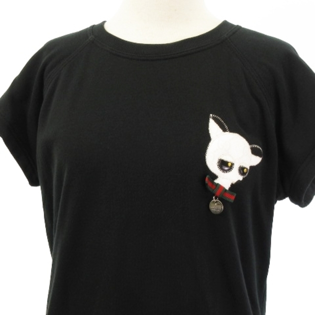 Gucci(グッチ)のグッチ グッチョリ チワワ スウェット シャツ 半袖 シェリーライン 黒 M レディースのトップス(Tシャツ(半袖/袖なし))の商品写真