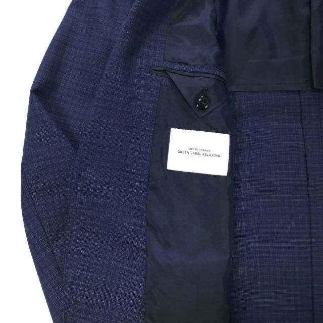 UNITED ARROWS green label relaxing(ユナイテッドアローズグリーンレーベルリラクシング)の伊製Marzotto社生地仕様ユナイテッドアローズブルー格子柄ブレザー メンズのジャケット/アウター(テーラードジャケット)の商品写真