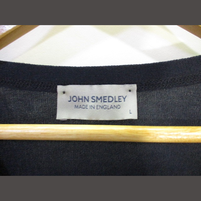 JOHN SMEDLEY(ジョンスメドレー)のJOHN SMEDLEY ニット カーディガン 長袖 無地 紺 L ZX メンズのトップス(カーディガン)の商品写真