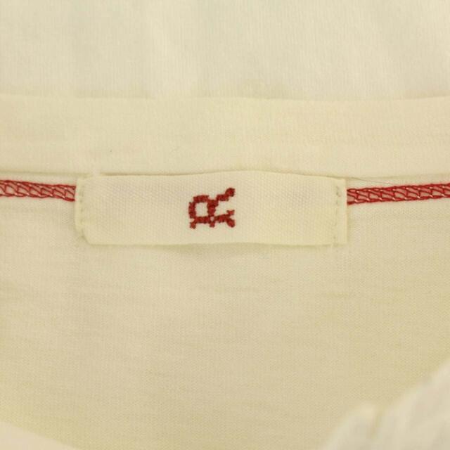 45rpm(フォーティーファイブアールピーエム)の45R 45rpm カットソー Tシャツ スキッパー 半袖 ロゴ 3 M 白 メンズのトップス(Tシャツ/カットソー(半袖/袖なし))の商品写真