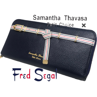 サマンサタバサ(Samantha Thavasa)のフレットシーガルコラボ　ロングベルトシリーズ　ラウンドジップ長財布　ネイビー(長財布)