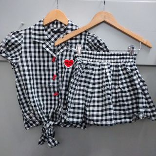 ワンスポ(one spo)の【美品】ワンスポ  one spo コットン ギンガムチェック セットアップ 夏(セット/コーデ)