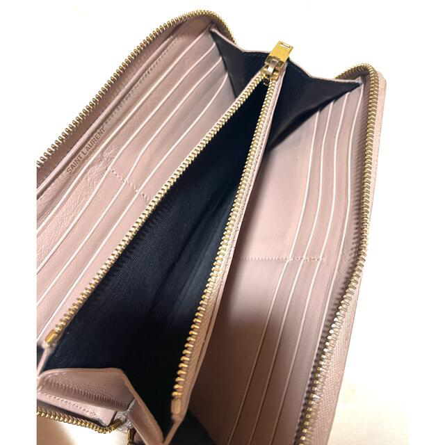 Saint Laurent(サンローラン)のサンローラン 長財布 レザー ピンクベージュ クロコ型押し レディースのファッション小物(財布)の商品写真