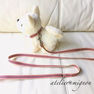 《セットでおトク》全17色✿真田紐のワンちゃん用リード&首輪セット✿小型犬用(リード/首輪)