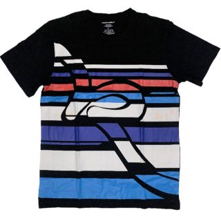 ロカウェア(Rocawear)のロカウェア ボーダー プリント クルーネック 半袖 Tシャツ ブラック L(Tシャツ/カットソー(半袖/袖なし))