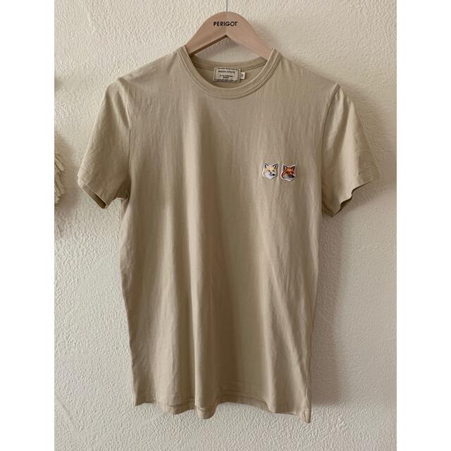 Maison Kitsuné  ダブルフォックスヘッド  Tシャツxs ベージュ