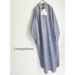 ラウンジドレス(Loungedress)の新品 Loungedress ストライプ シャツワンピース(ロングワンピース/マキシワンピース)