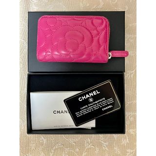 シャネル(CHANEL)のCHANEL シャネル 財布 ラムスキン カメリア コインケース ピンク(財布)