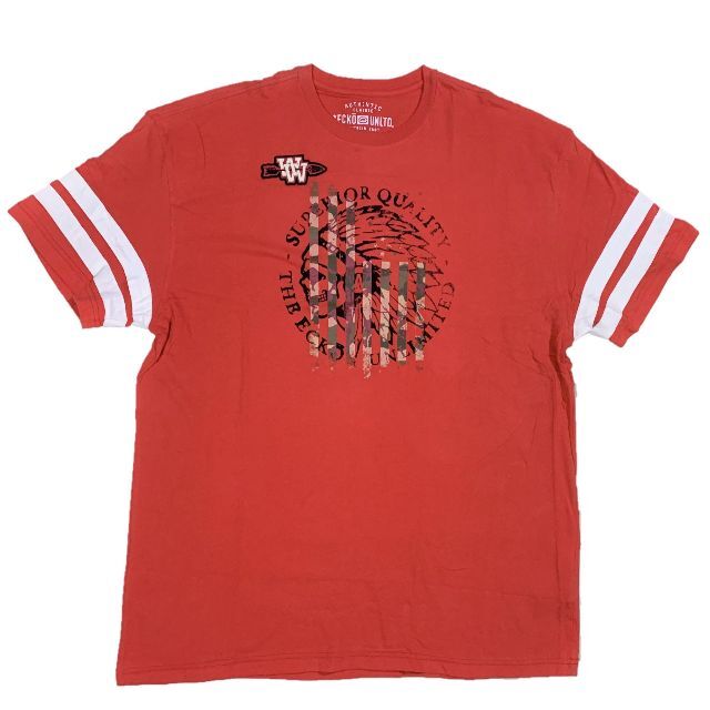 ECKŌ UNLTD（ECKO UNLTD）(エコーアンリミテッド)のエコー アンリミテッド インディアンロゴ S/S 半袖 Tシャツ レッド XXL メンズのトップス(Tシャツ/カットソー(半袖/袖なし))の商品写真