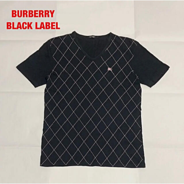 BURBERRY BLACK LABEL(バーバリーブラックレーベル)の【人気】BURBERRY BLACK LABEL　切り替えTシャツ　アーガイル柄 メンズのトップス(Tシャツ/カットソー(半袖/袖なし))の商品写真