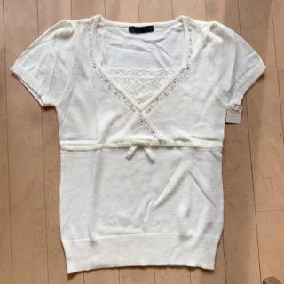 新品タグ付き　半袖　ニット　M レディース　婦人服　1(ニット/セーター)