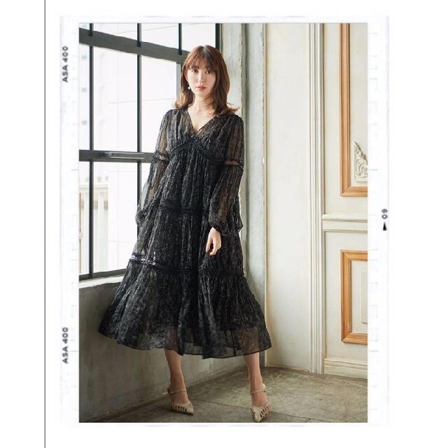 レディースHer lip to／Monotone Floral Pleated Dress