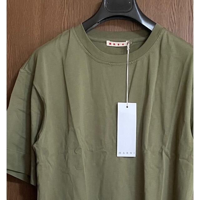 36新品 MARNI レディース コットンジャージー Tシャツ マルニ カーキ