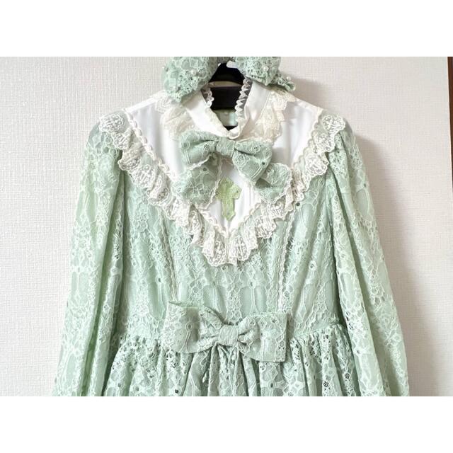 Holy Lacy Dollロングワンピース＋ボンネットセット　ピンク