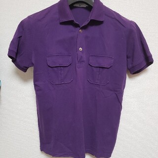 エディフィス(EDIFICE)のEDIFICE エディフィス メンズ 半袖シャツ　半袖ポロシャツ  紫　38(ポロシャツ)