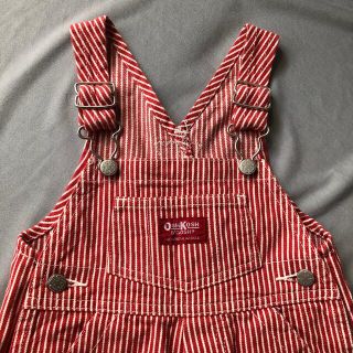 《OSHKOSH》オーバーオール サロペット レッド ヒッコリー(75cm)