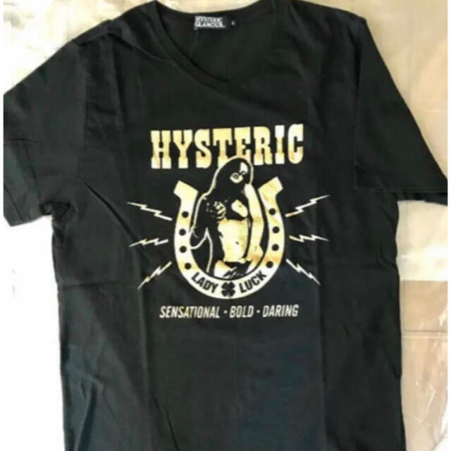 HYSTERIC GLAMOUR(ヒステリックグラマー)のヒステリックグラマー/マジョーラプリント VネックTシャツ/ブラック メンズのトップス(Tシャツ/カットソー(半袖/袖なし))の商品写真