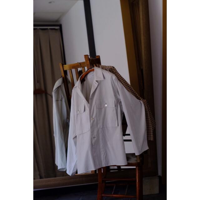 【現金特価】 MAATEE&SONS 柿の葉別注Silk Stripe ShirtJacket シャツ 【現金特価】 MAATEE&SONS 柿の葉別注Silk Stripe ShirtJacket シャツ