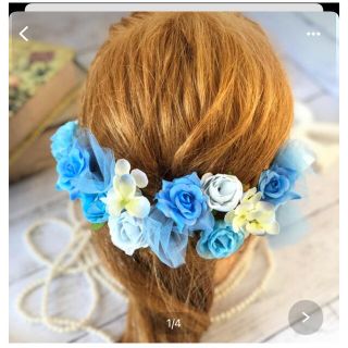 結婚式　ヘアアレンジ　造花　ウェディング (結婚/出産/子育て)