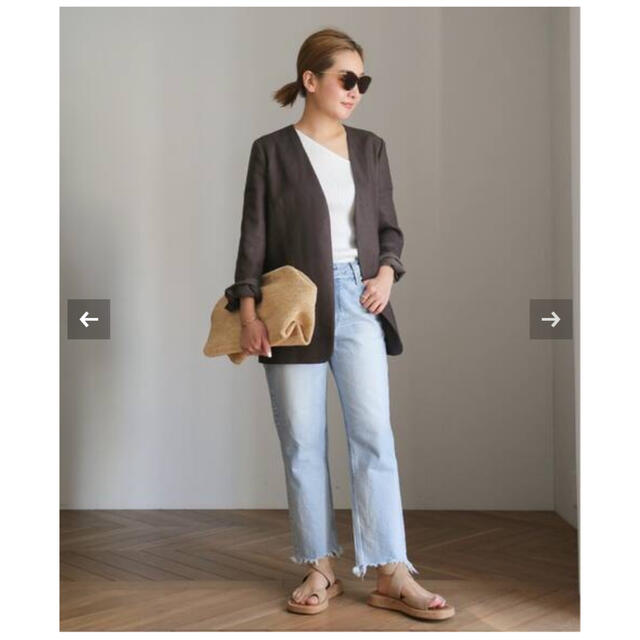 のある DEUXIEME ♦︎Linen Collarless ブレザーの通販 by まっちぃ's