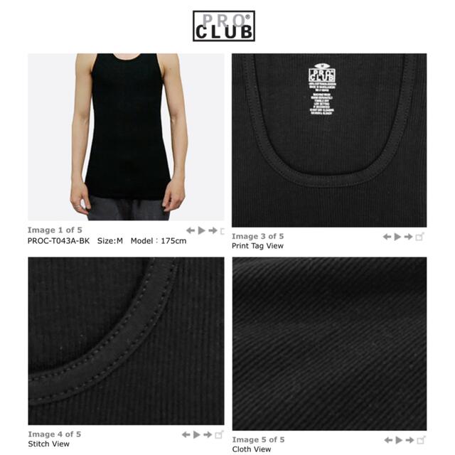 PRO CLUB(プロクラブ)のPRO CLUB プロクラブ 5.6oz タンクトップ　ブラック　L メンズのトップス(Tシャツ/カットソー(半袖/袖なし))の商品写真