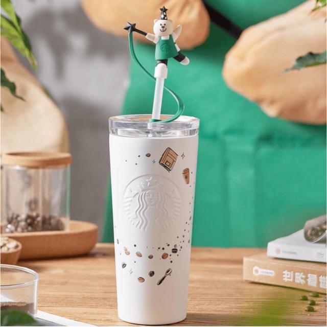 Starbucks Coffee(スターバックスコーヒー)の海外　限定　スターバックス　ベアリスタ　ホルダー　水筒　ステンレス　タンブラー インテリア/住まい/日用品のキッチン/食器(タンブラー)の商品写真