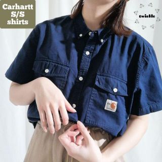 カーハート(carhartt)の【大人気】Carhartt カーハート ワンポイントロゴ 半袖シャツ ネイビー(シャツ)