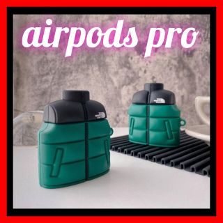 ザノースフェイス(THE NORTH FACE)のairpods pro用ケース　シリコンカバー ノースフェイス　ヌプシ　グリーン(ヘッドフォン/イヤフォン)