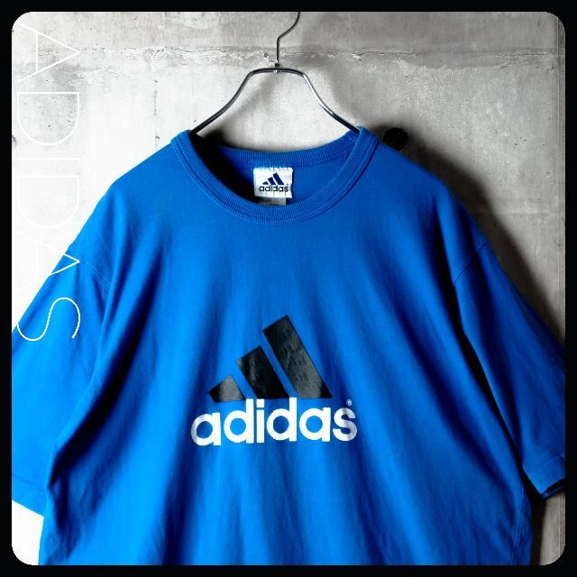 adidas(アディダス)のadidas アディダス フロント パフォーマンスロゴ Tシャツ ブルー L メンズのトップス(Tシャツ/カットソー(半袖/袖なし))の商品写真