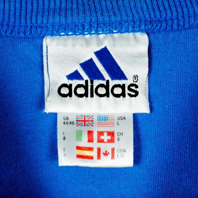 adidas(アディダス)のadidas アディダス フロント パフォーマンスロゴ Tシャツ ブルー L メンズのトップス(Tシャツ/カットソー(半袖/袖なし))の商品写真