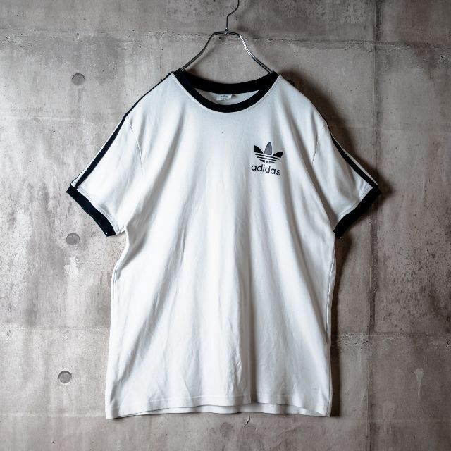 adidas(アディダス)のadidas リンガーネック 3ストライプ レフォイルロゴ ウィメンズ XXL メンズのトップス(Tシャツ/カットソー(半袖/袖なし))の商品写真