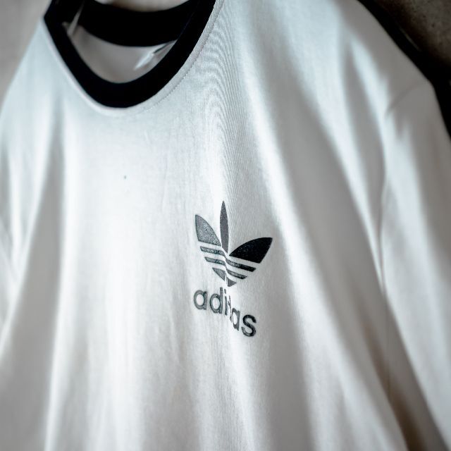 adidas(アディダス)のadidas リンガーネック 3ストライプ レフォイルロゴ ウィメンズ XXL メンズのトップス(Tシャツ/カットソー(半袖/袖なし))の商品写真