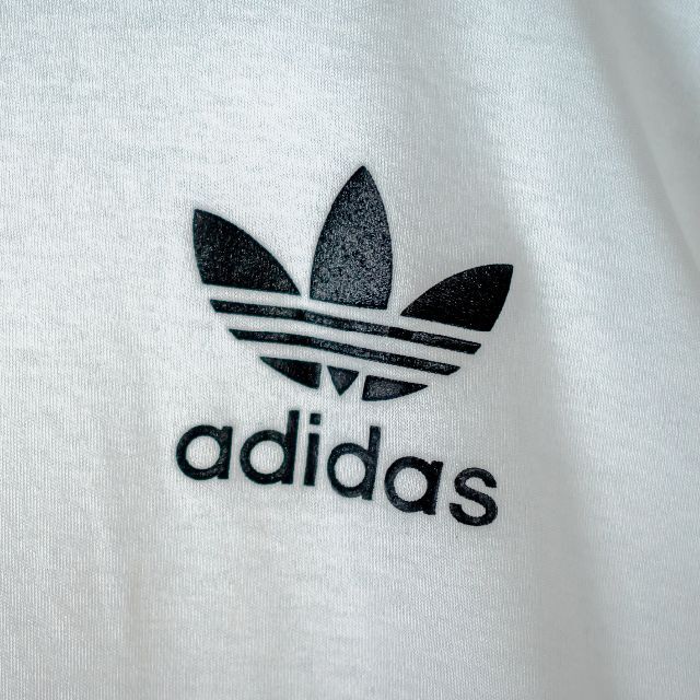 adidas(アディダス)のadidas リンガーネック 3ストライプ レフォイルロゴ ウィメンズ XXL メンズのトップス(Tシャツ/カットソー(半袖/袖なし))の商品写真