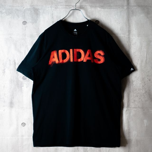 adidas フロント 大文字ビッグプリントロゴ 半袖 Tシャツ US XL 1
