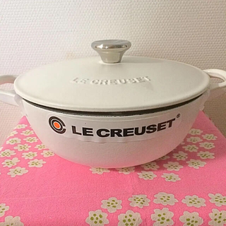 ルクルーゼ(LE CREUSET)の♡ルクルーゼ  マルミット 18cm コットン 白 新品未使用(調理道具/製菓道具)