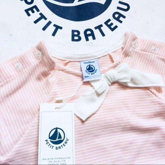 PETIT BATEAU(プチバトー)の新品未使用　プチバトー　24m ミラレ半袖カットソー　ピンク キッズ/ベビー/マタニティのベビー服(~85cm)(Ｔシャツ)の商品写真