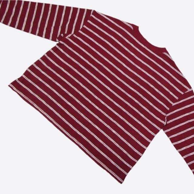 Hollister(ホリスター)の★新品★ホリスター★ボーダー長袖Tシャツ (Burgundy/M) レディースのトップス(Tシャツ(長袖/七分))の商品写真