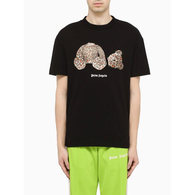 Palm Angels Black Leopard Bear t-shirtTシャツ/カットソー(半袖/袖なし)