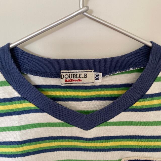 DOUBLE.B(ダブルビー)のDOUBLE.B 100cm ボーダーTシャツ キッズ/ベビー/マタニティのキッズ服男の子用(90cm~)(Tシャツ/カットソー)の商品写真