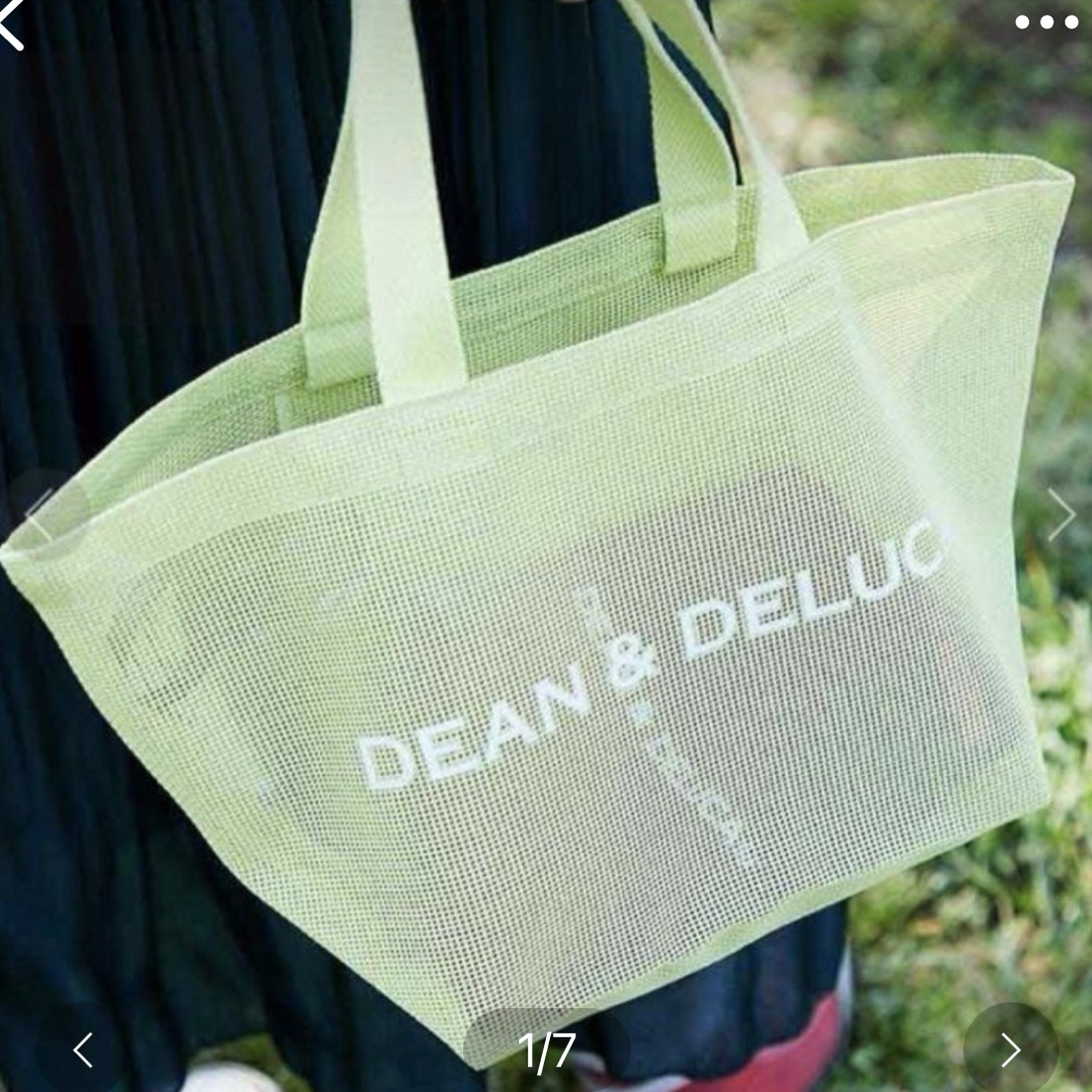 DEAN & DELUCA(ディーンアンドデルーカ)のメッシュ　トートバッグ　ライムグリーン レディースのバッグ(トートバッグ)の商品写真