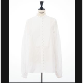 KEINA RITA  Puff Sleeve Scallop Shirt