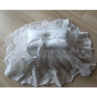 アーカー(AHKAH)の【新品】アーカー AHKAH リングピロー 結婚式 ウェディング レース 白(リングピロー)