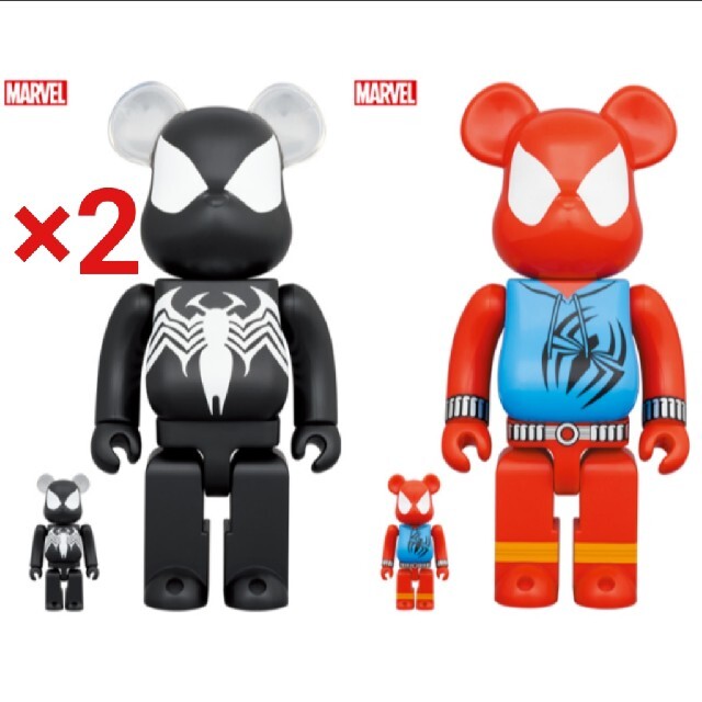 BE@RBRICK SPIDER 100％ & 400％ 4個セットフィギュア