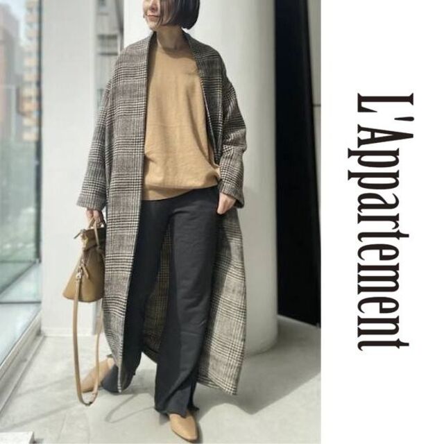 L'Appartement DEUXIEME CLASSE(アパルトモンドゥーズィエムクラス)の20AW L'Appartement Check Long Coat レディースのジャケット/アウター(ロングコート)の商品写真