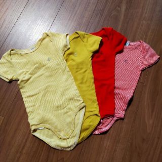 プチバトー(PETIT BATEAU)のプチバトー  半袖ボディ4枚セット(肌着/下着)