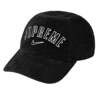 シュプリーム(Supreme)のsupreme  Nike arc corduroy 6-panel 黒　cap(キャップ)