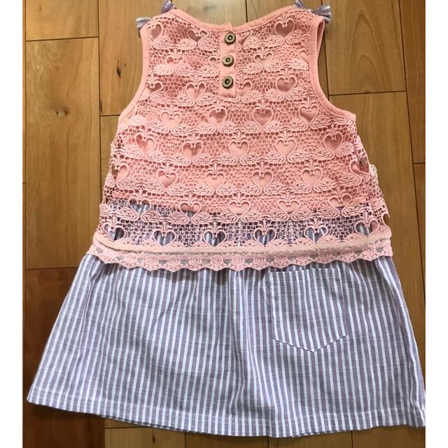 ワンピース　ピンク　パープル　可愛い⭐︎ 110cm キッズ/ベビー/マタニティのキッズ服女の子用(90cm~)(ワンピース)の商品写真